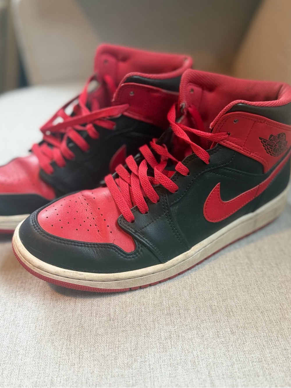 Nike Air Jordan High Top Sneakers - Red & Black